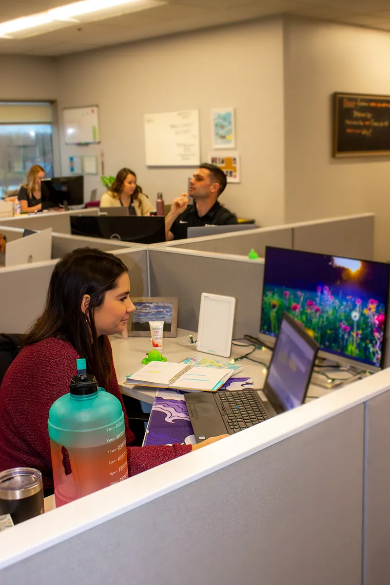 spark team members in the office working